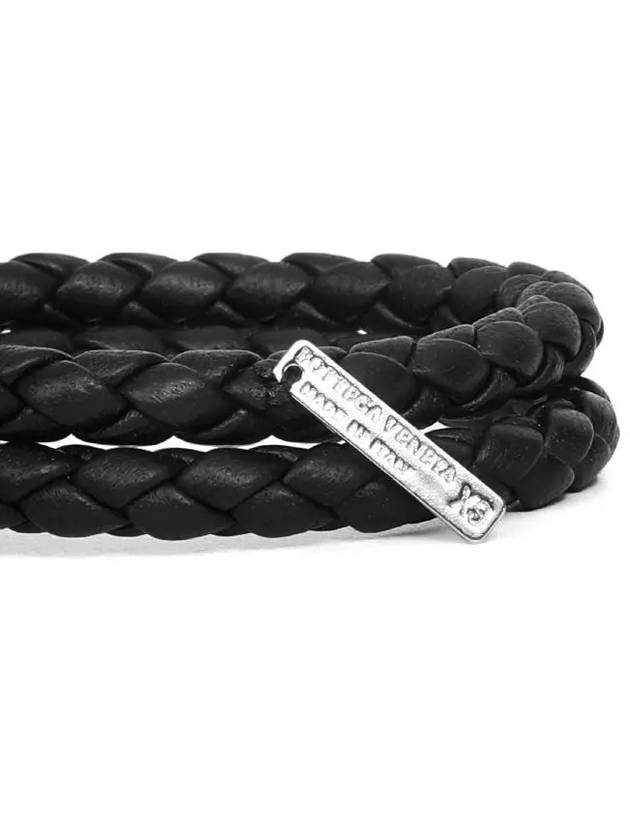 Intrecciato Double Weaving Bracelet Black - BOTTEGA VENETA - BALAAN 6