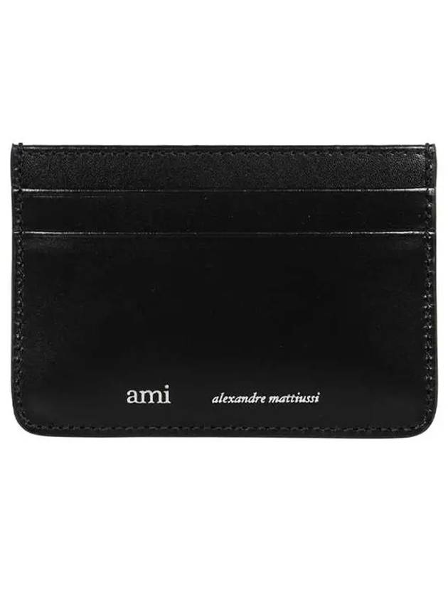 Leather Card Wallet Black - AMI - BALAAN 2