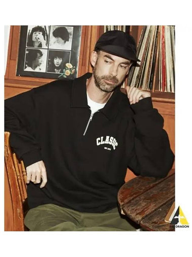 CLASSIC brushed collar sweatshirt FE2POE5104XBLK - FILA - BALAAN 1