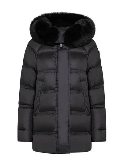 fur trim hood puffer padding black - PEUTEREY - BALAAN 2