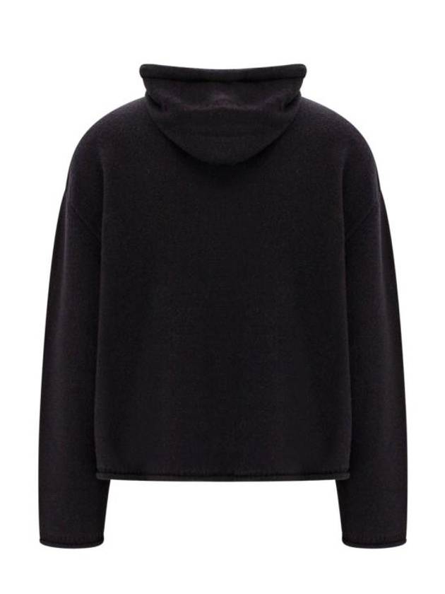 Number Zoom Logo Knit Virgin Wool Hoodie Black - MAISON MARGIELA - BALAAN 3