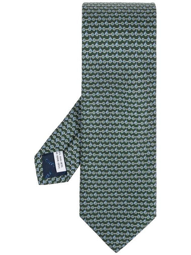 FERRAGAMO Silk Tie, Men's, Green - SALVATORE FERRAGAMO - BALAAN 1