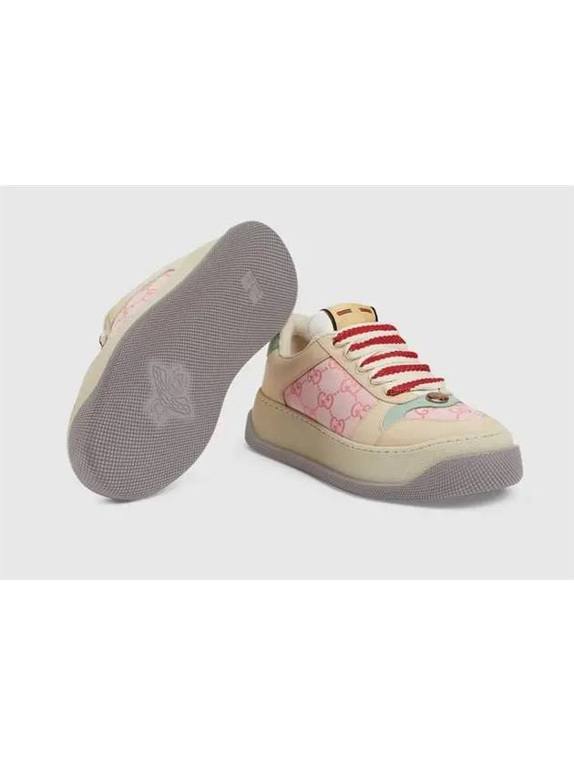 Women's Screener Logo Low-Top Sneakers Pink - GUCCI - BALAAN 7