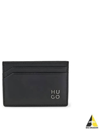 HUGO Stack Logo Grain Leather Card Wallet 50478516 001 - HUGO BOSS - BALAAN 1