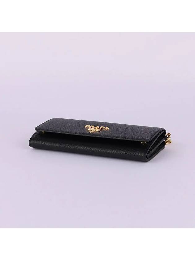 Leather Long Wallet Black - PRADA - BALAAN 6