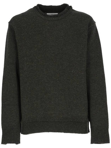 Back Stitch Elbow Patch Knit Top Charcoal - MAISON MARGIELA - BALAAN 1