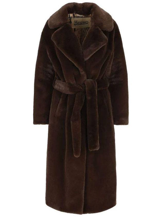 Belt Fur Coat Brown - HERNO - BALAAN 1