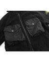 Men's Waffen Patch Shearling Hooded Jacket Black - STONE ISLAND - BALAAN 5