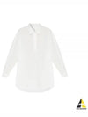 Curved Hem Oversized Fit Long Sleeve Shirt White - AMI - BALAAN 2