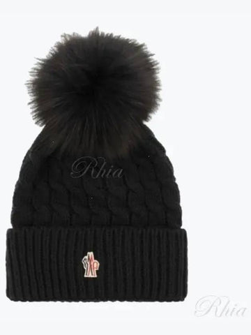 3B00008 0402A 999 Grenoble Logo Patch Foam Beanie - MONCLER - BALAAN 1