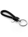 Intrecciato Leather Key Holder Black - BOTTEGA VENETA - BALAAN 3