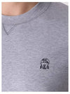 Logo Embroidered Cotton Short Sleeve T-Shirt Grey - BRUNELLO CUCINELLI - BALAAN.