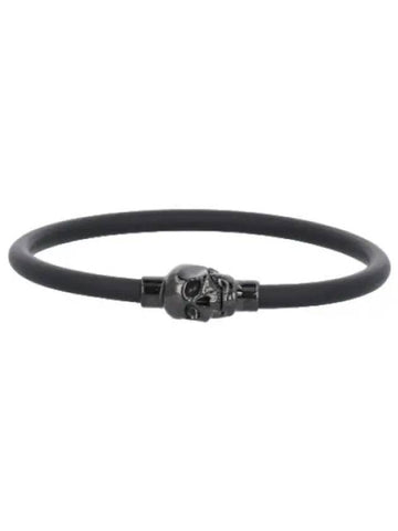 skull rubber bracelet black - ALEXANDER MCQUEEN - BALAAN 1