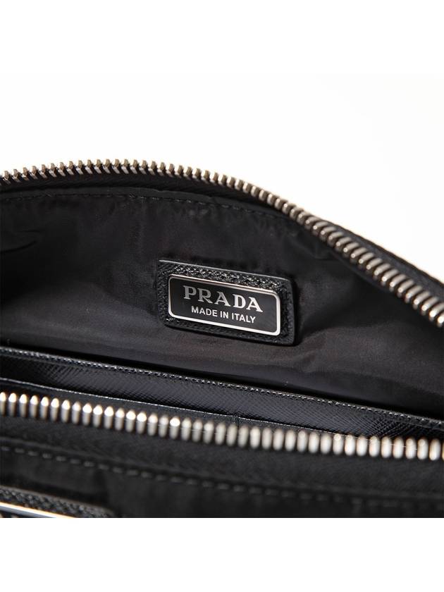 Re-Nylon and Saffiano Leather Clutch Bag Black - PRADA - BALAAN 5