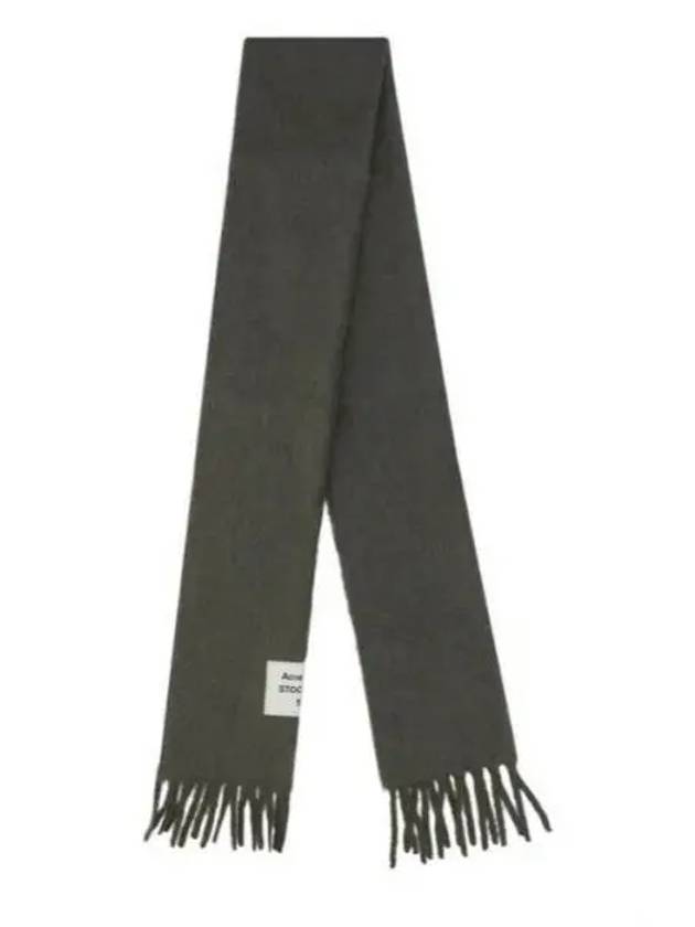 Logo Patch Fringe Muffler Grey - ACNE STUDIOS - BALAAN 2