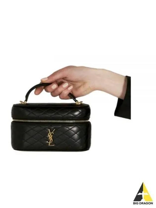 Gabi Mini Vanity Lambskin Tote Bag Black - SAINT LAURENT - BALAAN 2