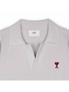 Small Heart Long Sleeve Polo Shirt White - AMI - BALAAN 4