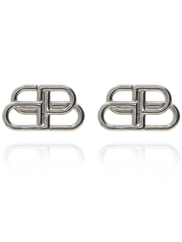 BB Logo Stud Earrings Silver - BALENCIAGA - BALAAN 3