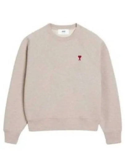 Small Heart Logo Sweatshirt Beige - AMI - BALAAN 2