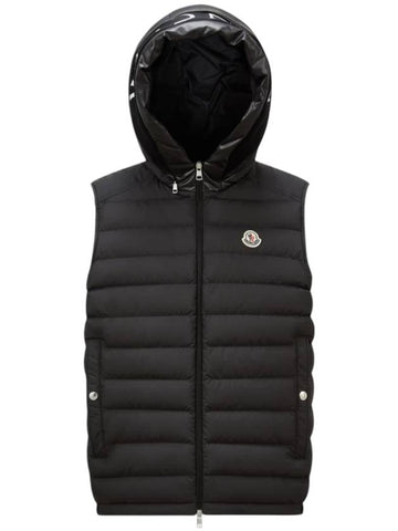 Bourget Hooded Down Vest Black - MONCLER - BALAAN 1