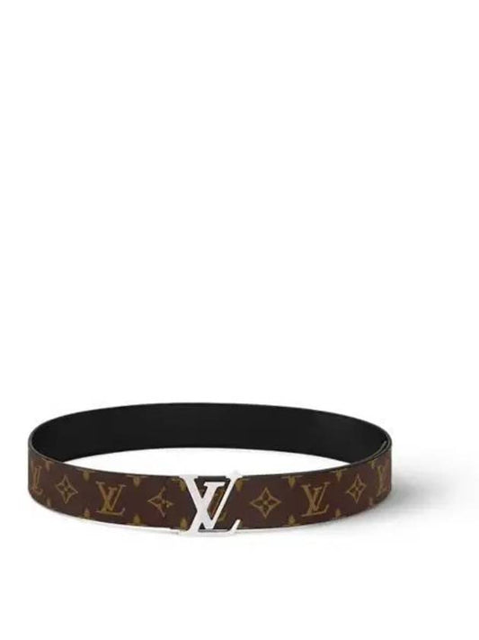 Men's LV Initiales Reversible Monogram Canvas Leather Belt Black Brown - LOUIS VUITTON - BALAAN 2