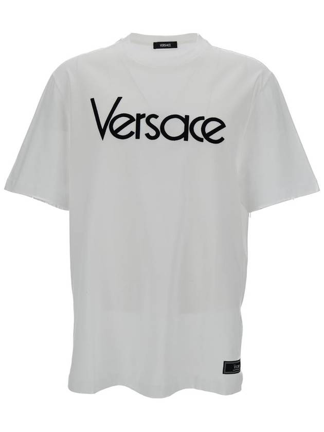 Long Sleeve T-Shirt 1012545 1A09028 1W000 White - VERSACE - BALAAN 4