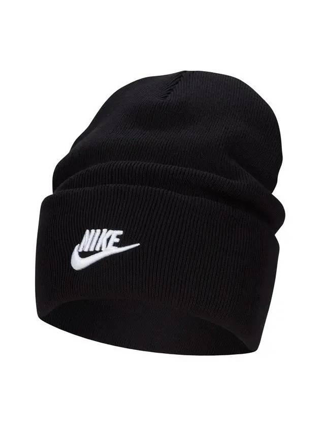 Peak Embroidered Logo Cotton Blend Beanie Black - NIKE - BALAAN 6