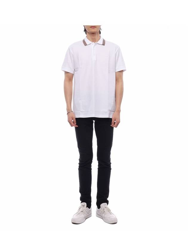 Cotton Polo Shirt White - BURBERRY - BALAAN 4