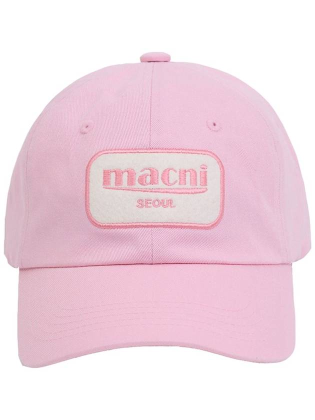 Y2K LOGO PATCH BALL CAP PINK - MACNI - BALAAN 1