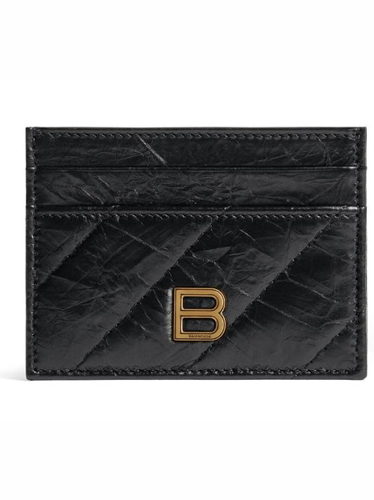 Crush Quilted Calfskin Card Wallet Black - BALENCIAGA - BALAAN 2