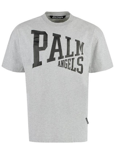 E Men's T-shirt Short Sleeve Top PMAA072F23JER0020910 College logo printed cotton t shirt - PALM ANGELS - BALAAN 2