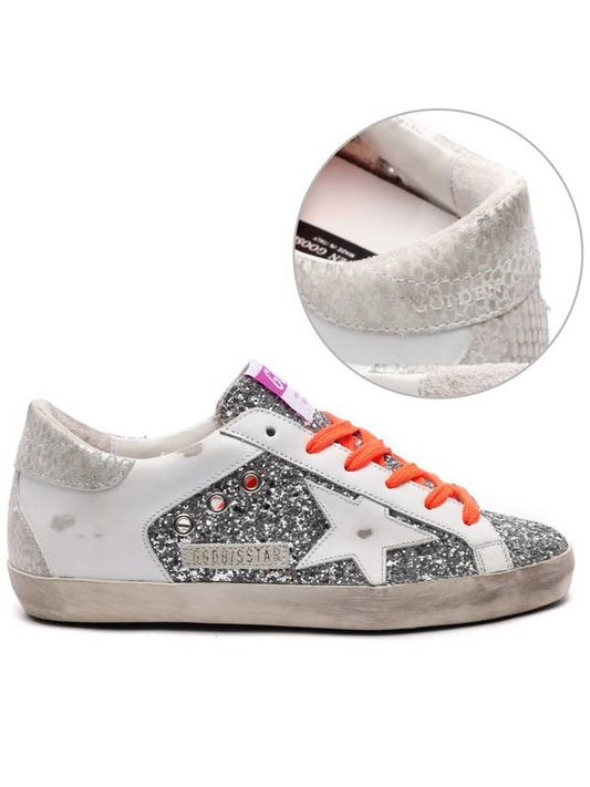 Superstar Glitter Low Top Sneakers Silver White - GOLDEN GOOSE - BALAAN 2