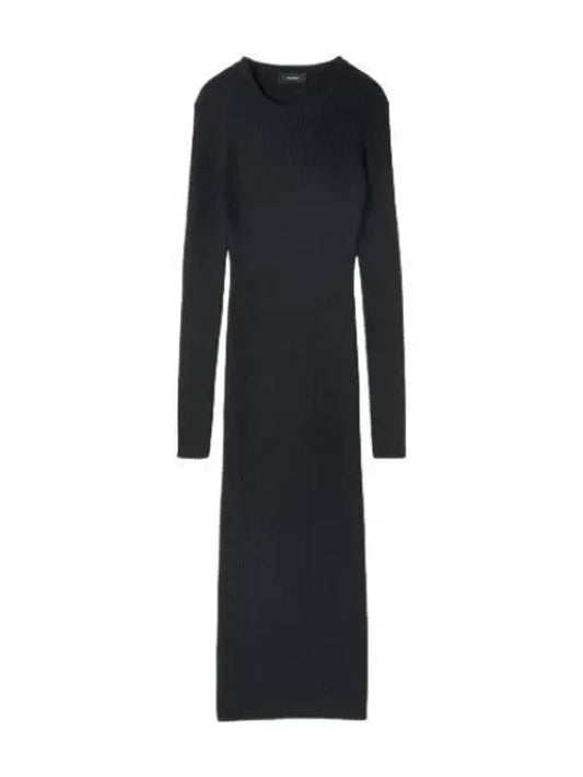 Rib knit textured bodycon dress black - WARDROBE.NYC - BALAAN 1