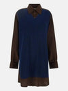 Women's Oversized Knit Shirt Midi Dress Navy Brown - MAISON MARGIELA - BALAAN 2