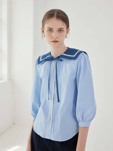 Women's Ayla Sailor Blouse_Blue - ARIFF - BALAAN 1