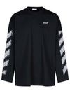 Pixel Diag Wide Long Sleeve T-Shirt Black - OFF WHITE - BALAAN 2