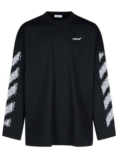 Pixel Diag Wide Long Sleeve T-Shirt Black - OFF WHITE - BALAAN 2