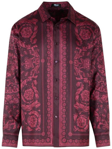 Versace Burgundy Silk Shirt - VERSACE - BALAAN 1