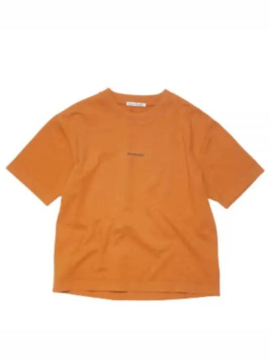 Studios Logo Crew Neck Short Sleeve T-Shirt Orange - ACNE STUDIOS - BALAAN.