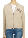 Armanda Cashmere Zip-Up Cardigan Beige - MAX MARA - BALAAN 3