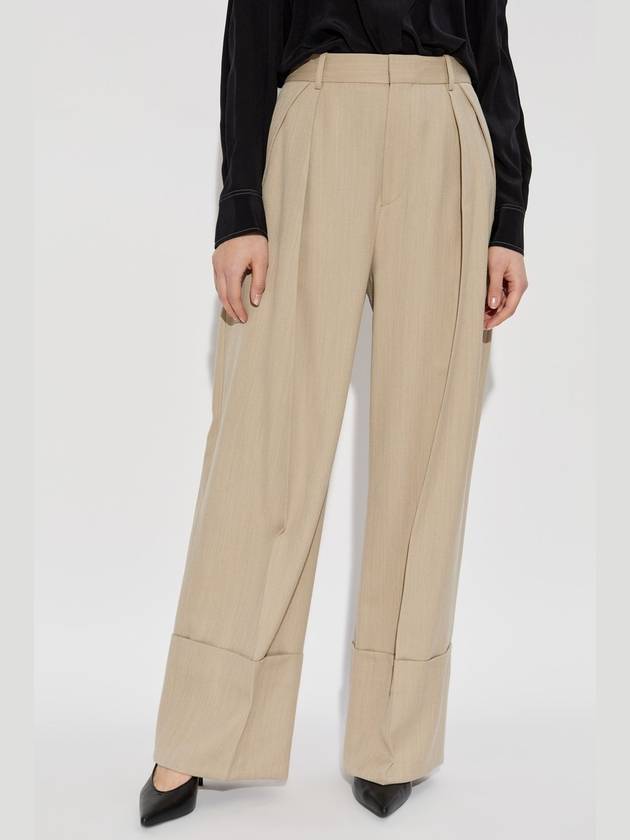 Victoria Beckham Wide-leg Trousers, Women's, Beige - VICTORIA BECKHAM - BALAAN 3