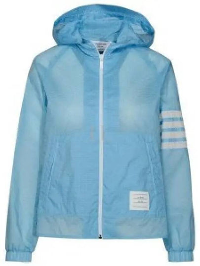 4 Bar Ripstop Polyamide Windbreaker Light Blue - THOM BROWNE - BALAAN 2