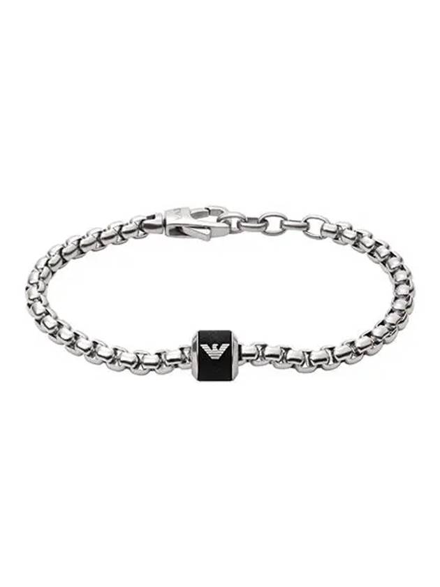 Pendant Surgical Steel Bracelet Silver Black - EMPORIO ARMANI - BALAAN 2