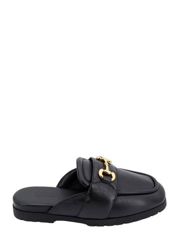 Horsebit Leather Mules Black - GUCCI - BALAAN 1