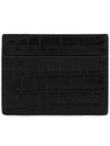 Classic Logo Crocodile Card Wallet Black - SAINT LAURENT - BALAAN 4