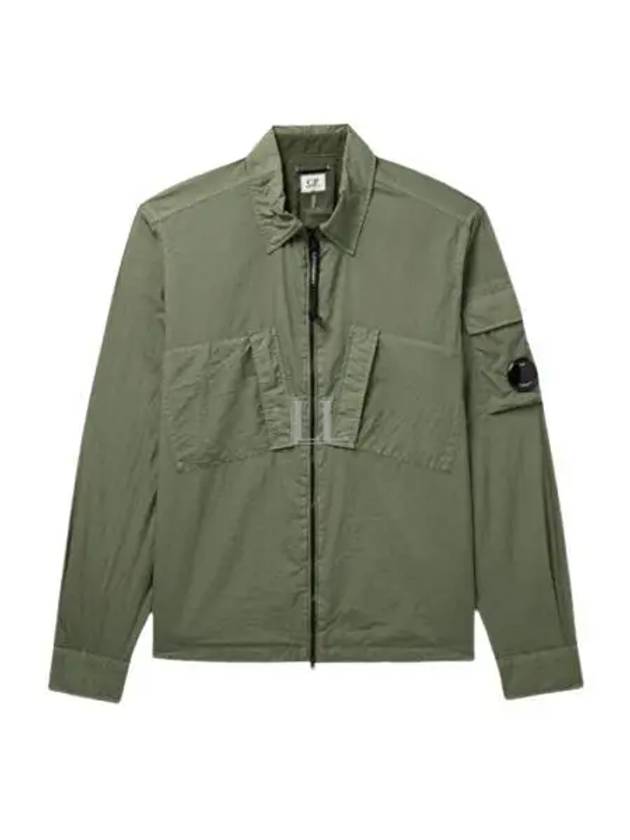 Taylon L Zipped Long Sleeve Shirt Green - CP COMPANY - BALAAN 2