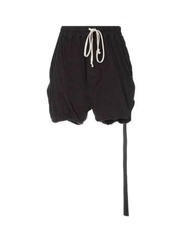 WOMEN DRKSHDW Bubble Hem Drawstring Shorts Black - RICK OWENS - BALAAN 1