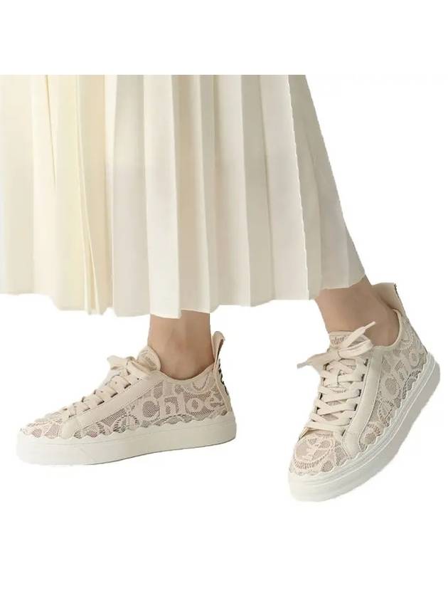 Lauren Lace Low Top Sneakers Mild Beige - CHLOE - BALAAN 11