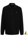 Embroidered Pony Logo Half Zip-Up Knit Top Black - POLO RALPH LAUREN - BALAAN 2