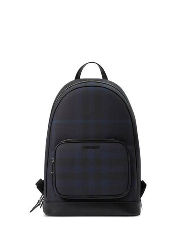 Rocco Check Print Backpack Navy - BURBERRY - BALAAN 1